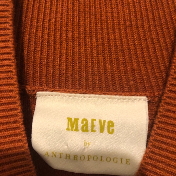 Maeve Anthropologie Midi Sweater Dress Womens Medium Orange Rust Tunic - Picture 8 of 10
